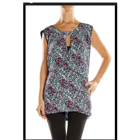 41 Hawthorn Womens Floral Polka Dot Wrap Sleeveless Tunic   size S WW10000B - Picture 1 of 11
